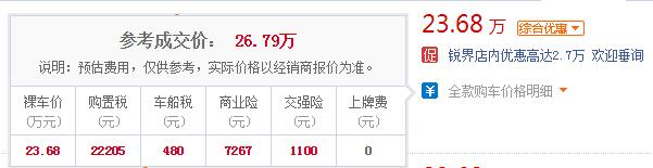 福特锐界7座suv报价 7座福特锐界最低23.68万起售