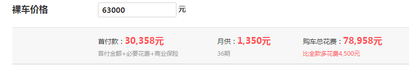 哈弗m6分期付款 哈弗m6首付3.03万元月供1350元（总价7.9万元）