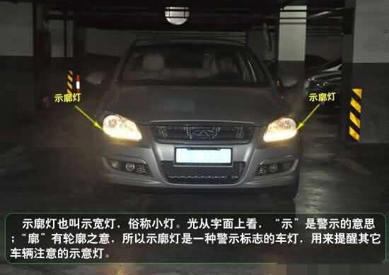 示廓灯和后位灯图解 能让保障汽车会车或跟车时安全