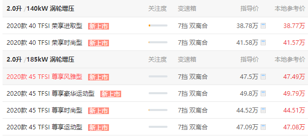 奥迪q5优惠 最高优惠10.01万元（落地价格：34.34万）