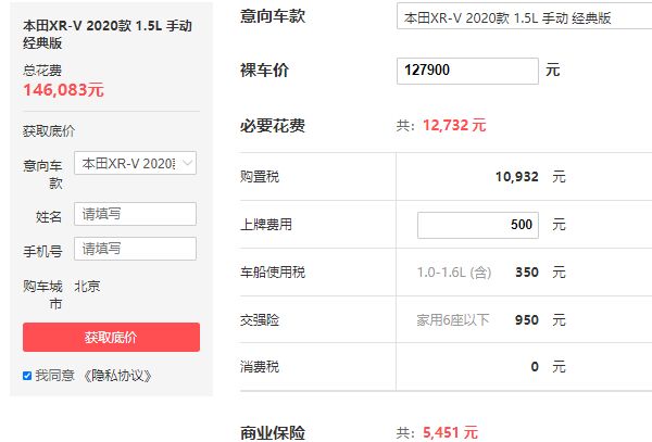 xrv都是穷人开的 外观时尚内饰科技的xrv高达14.61万