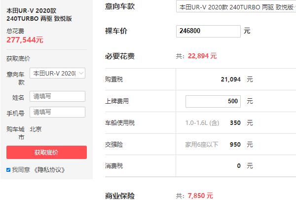 东风本田urv多少钱 本田urv2020年新款价格是多少