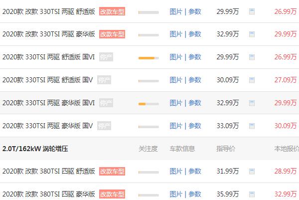 大众途昂7座最低价格 大众途昂最低落地33.7万元（优惠后落地30.38万）