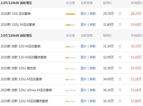 新宝马3系落地多少钱 宝马3系落地33.06万元（起售：29.39万）