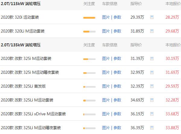 新宝马3系落地多少钱 宝马3系落地33.06万元（起售：29.39万）