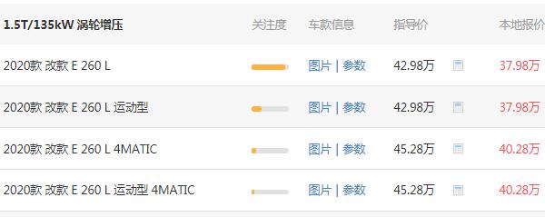 奔驰e260多少钱一辆 奔驰e260落地价为42.61万