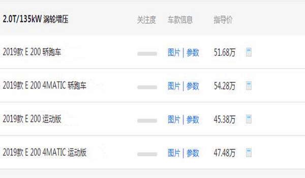 奔驰e200多少钱一辆 2.0T最低落地价需要46.04万