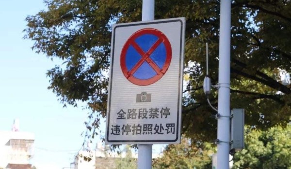 马路禁止停车标线图片