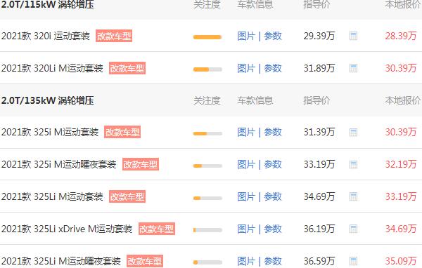 全新宝马3系报价多少 宝马3系的落地价格为33.06万元