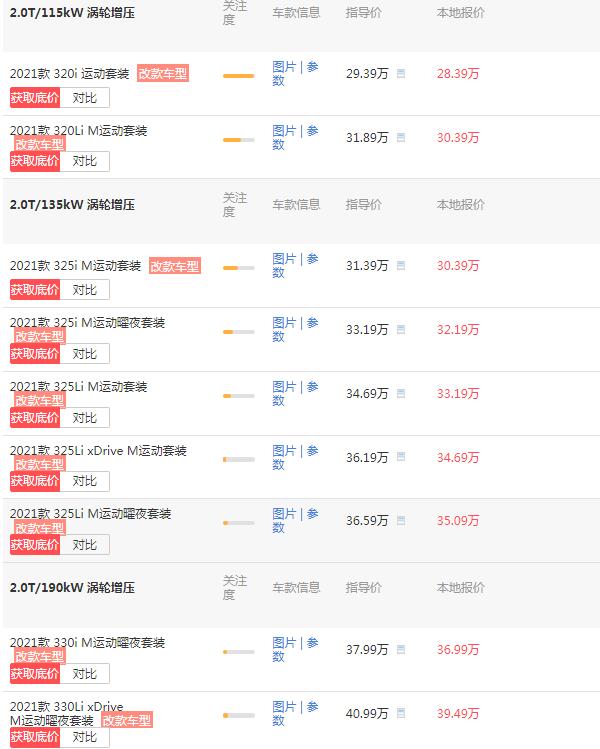 宝马新3系价格多少 报价最低仅为29.39万