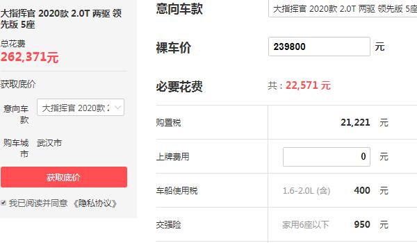 2020款吉普大指挥官价格多少钱 落地价最低仅为26.23万