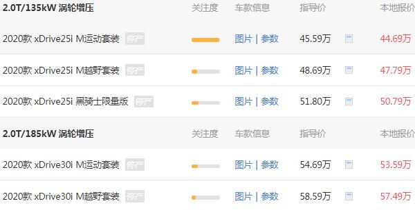 宝马x4价格多少钱一辆 宝马x4到手需要50万左右