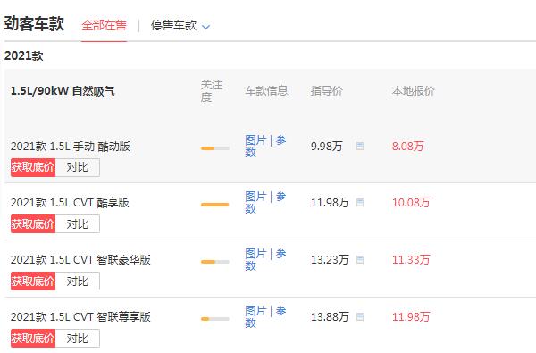 日产劲客落地价多少钱 落地最低仅为8.92万