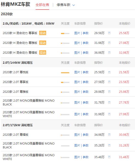 林肯轿车mkz落地多少钱 落地仅需23.62万