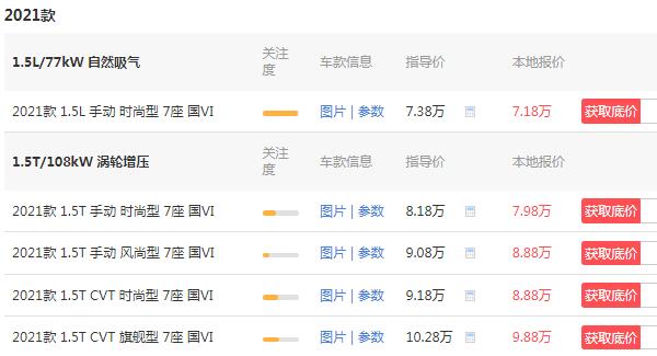 宝骏730裸车价 最低裸车价7.38万起