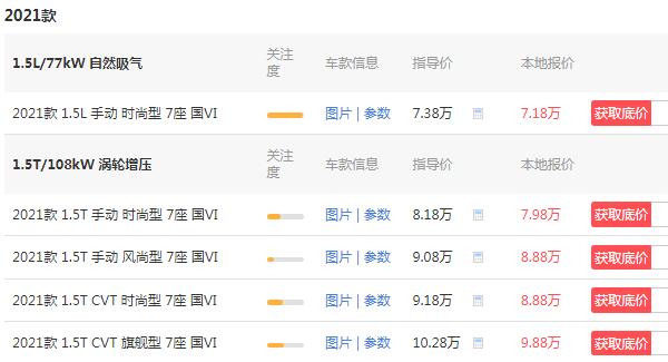 宝骏730裸车价 最低裸车价7.38万起