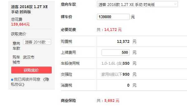 尼桑逍客2016款报价 裸车价13.98万起