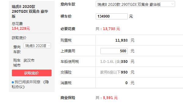 奇瑞瑞虎8报价1.6T 原来瑞虎8这么便宜