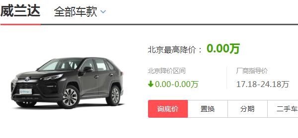 广汽丰田威兰达多少钱 2020款威兰达只要17万