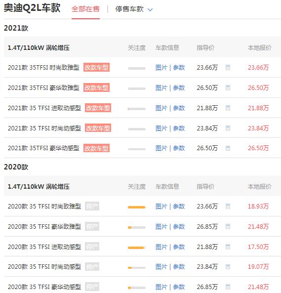 奥迪a3和q2l哪个档次高 二者档次相当但奥迪a3更适合入手