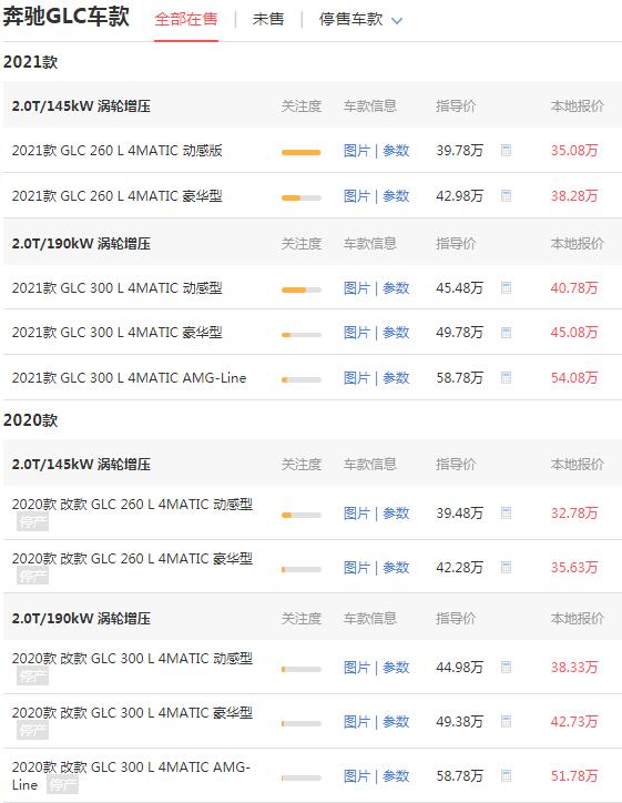 奔驰越野车40万左右 奔驰GLC售价32.78万全系标配四驱系统/百公里加速度为6.9S