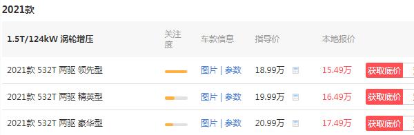 别克昂科威2020款价格 2021款昂科威仅售15万元(动力配置十分强劲)