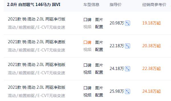 本田crv2021款报价配置 四驱豪华版21.08万起（优惠7000）