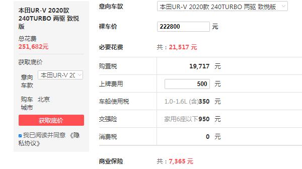 东风本田urv降价八万 最新优惠降价可达2.4万元