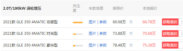奔驰gle350新款报价 2021款奔驰gle350售价66万元