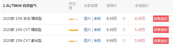 别克凯越1.3自动挡多少钱 自动挡最低多少钱(最低仅售5万)