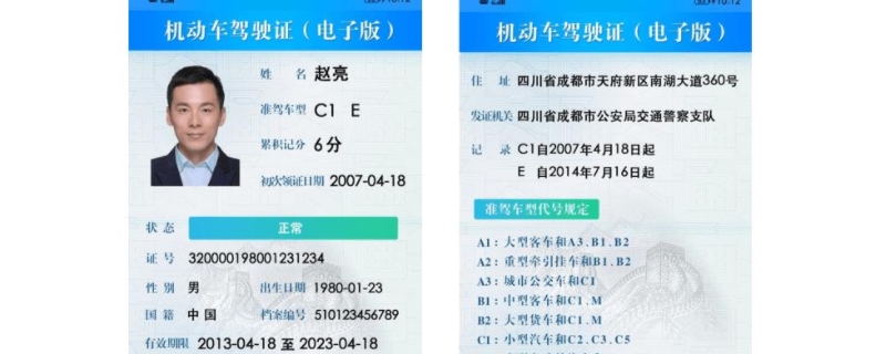 电子驾驶证是什么样子的