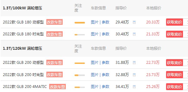 奔驰glb200报价及图片 2022款奔驰glb200仅售22万