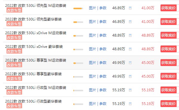 宝马530新款2021款裸车价 2022款宝马530裸车41万(百公里加速仅6.9秒)