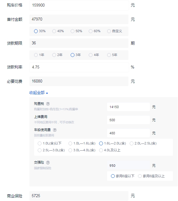 哈弗h6s顶配首付多少钱 分期首付最低7万元（比全款多花8662元）