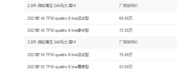 奥迪q7最新价格 2022款奥迪q7仅售67万