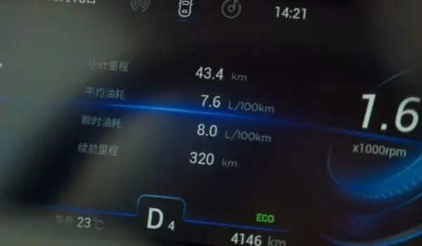 瑞虎8的百公里耗油在那里显示 在车辆的仪表盘上有所显示
