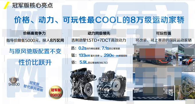 吉利缤瑞COOL冠军版8月28日上市！预计售8.48万