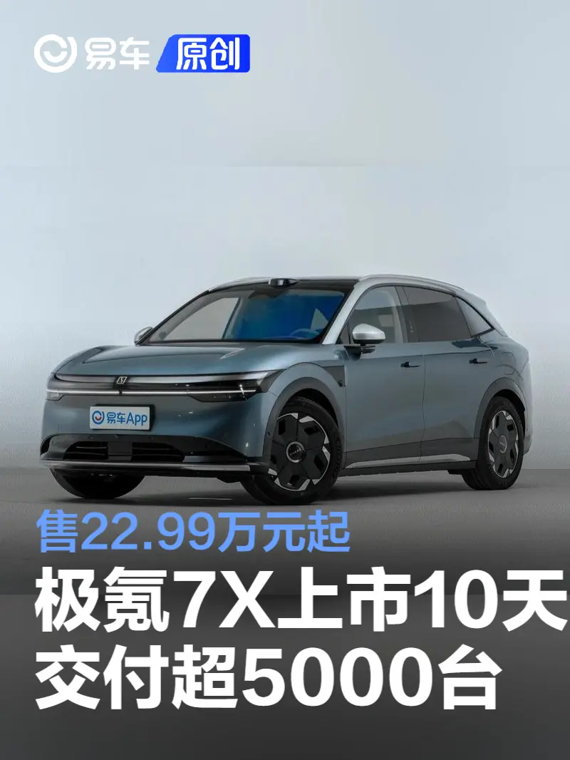 极氪7X上市10天交付超5000台 售22.99万元起